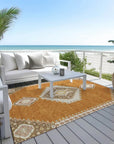 LOOMLAN Rugs Elira Orange Washable Indoor-Outdoor Rug