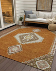 LOOMLAN Rugs Elira Orange Washable Indoor-Outdoor Rug