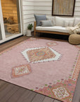 LOOMLAN Rugs Elira Pink Washable Indoor-Outdoor Rug