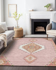 LOOMLAN Rugs Elira Pink Washable Indoor-Outdoor Rug