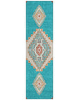 LOOMLAN Rugs Elira Teal Washable Indoor-Outdoor Rug