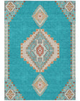 LOOMLAN Rugs Elira Teal Washable Indoor-Outdoor Rug