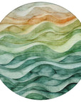 LOOMLAN Rugs Elissar Teal Washable Indoor-Outdoor Rug