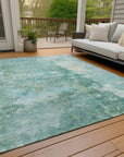 LOOMLAN Rugs Ellior Green Washable Indoor-Outdoor Rug