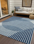 LOOMLAN Rugs Elowen Blue Washable Indoor-Outdoor Rug