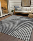 LOOMLAN Rugs Elowen Charcoal Washable Indoor-Outdoor Rug