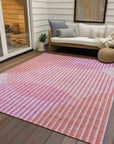 LOOMLAN Rugs Elowen Pink Washable Indoor-Outdoor Rug