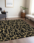 LOOMLAN Rugs Elowira Black Washable Indoor-Outdoor Rug