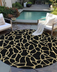 LOOMLAN Rugs Elowira Black Washable Indoor-Outdoor Rug