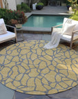LOOMLAN Rugs Elowira Gold Washable Indoor-Outdoor Rug