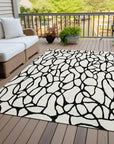 LOOMLAN Rugs Elowira Ivory Washable Indoor-Outdoor Rug