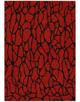LOOMLAN Rugs Elowira Red Washable Indoor-Outdoor Rug