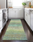 LOOMLAN Rugs Elu Green Washable Indoor-Outdoor Rug