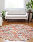 LOOMLAN Rugs Elyndra Orange Washable Indoor-Outdoor Rug