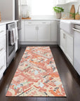 LOOMLAN Rugs Elyndra Orange Washable Indoor-Outdoor Rug