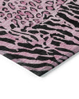 LOOMLAN Rugs Elyvia Pink Washable Indoor-Outdoor Rug