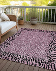LOOMLAN Rugs Elyvia Pink Washable Indoor-Outdoor Rug