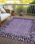 LOOMLAN Rugs Elyvia Purple Washable Indoor-Outdoor Rug