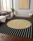 LOOMLAN Rugs Ember Black Washable Indoor-Outdoor Rug