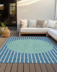 LOOMLAN Rugs Ember Teal Washable Indoor-Outdoor Rug