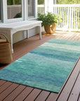 LOOMLAN Rugs Embre Teal Washable Indoor-Outdoor Rug