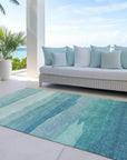 LOOMLAN Rugs Embre Teal Washable Indoor-Outdoor Rug