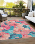 LOOMLAN Rugs Emprelle Orange Washable Indoor-Outdoor Rug
