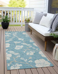 LOOMLAN Rugs Ensa Blue Washable Indoor-Outdoor Rug