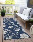LOOMLAN Rugs Ensa Navy Washable Indoor-Outdoor Rug