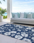 LOOMLAN Rugs Ensa Navy Washable Indoor-Outdoor Rug