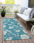 LOOMLAN Rugs Ensa Teal Washable Indoor-Outdoor Rug