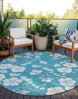 LOOMLAN Rugs Ensa Teal Washable Indoor-Outdoor Rug