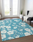 LOOMLAN Rugs Ensa Teal Washable Indoor-Outdoor Rug