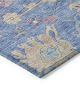 LOOMLAN Rugs Eugene Blue Washable Indoor-Outdoor Rug