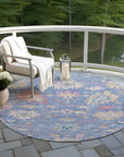 LOOMLAN Rugs Eugene Blue Washable Indoor-Outdoor Rug