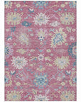 LOOMLAN Rugs Eugene Pink Washable Indoor-Outdoor Rug