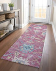 LOOMLAN Rugs Eugene Pink Washable Indoor-Outdoor Rug
