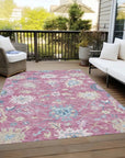 LOOMLAN Rugs Eugene Pink Washable Indoor-Outdoor Rug