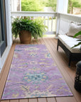 LOOMLAN Rugs Eugene Purple Washable Indoor-Outdoor Rug