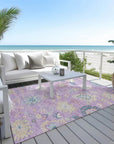 LOOMLAN Rugs Eugene Purple Washable Indoor-Outdoor Rug