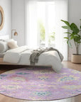 LOOMLAN Rugs Eugene Purple Washable Indoor-Outdoor Rug