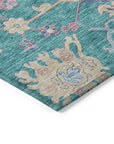 LOOMLAN Rugs Eugene Teal Washable Indoor-Outdoor Rug