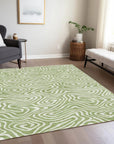 LOOMLAN Rugs Evalora Aloe Washable Indoor-Outdoor Rug