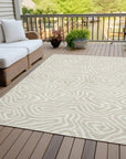 LOOMLAN Rugs Evalora Beige Washable Indoor-Outdoor Rug