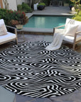 LOOMLAN Rugs Evalora Black Washable Indoor-Outdoor Rug