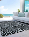 LOOMLAN Rugs Evalora Black Washable Indoor-Outdoor Rug