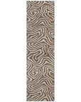 LOOMLAN Rugs Evalora Brown Washable Indoor-Outdoor Rug