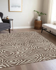 LOOMLAN Rugs Evalora Brown Washable Indoor-Outdoor Rug
