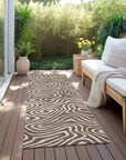 LOOMLAN Rugs Evalora Brown Washable Indoor-Outdoor Rug