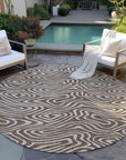 LOOMLAN Rugs Evalora Brown Washable Indoor-Outdoor Rug